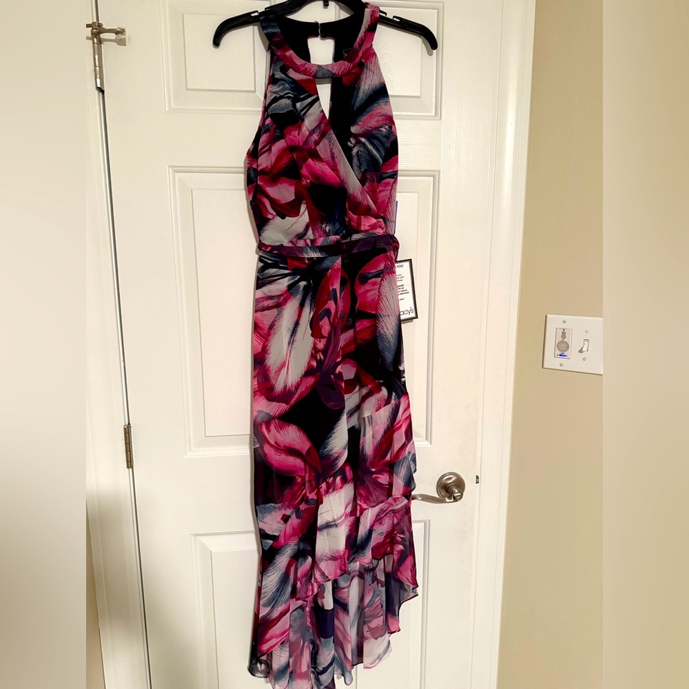 Summer dress, asymmetrical hem, size 12
